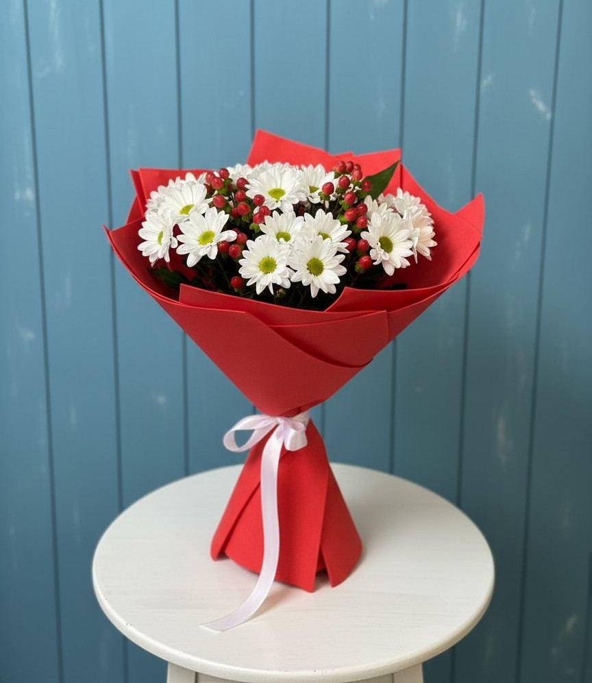 Букет цветов из: Хризантемы в Песках Воронежской области