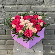 Цветочная композиция из Розы в коробке в Песках Воронежской области