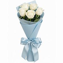 Букет 5 Белых роз Проуд #REPLACE_PRED# Песках Воронежской области