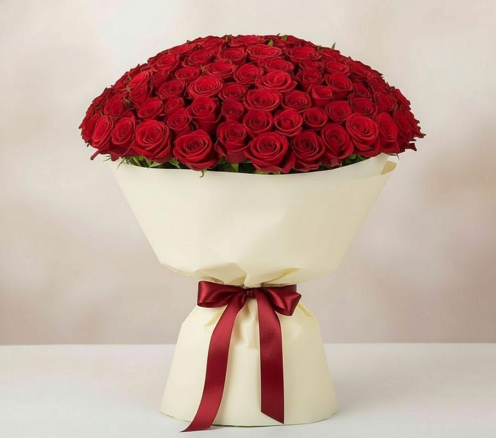 Букет 101 Красная роза Милано в Песках Воронежской области