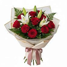 Букет цветов из:  Лилии и Розы #REPLACE_PRED# Песках Воронежской области