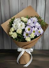 Букет цветов из:  Хризантемы и Розы в Песках Воронежской области