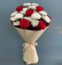 Букет цветов из:  Розы и Хризантемы #REPLACE_PRED# Песках Воронежской области