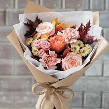 Букет цветов из:  Гвоздики, Хризантемы и Розы в Песках Воронежской области