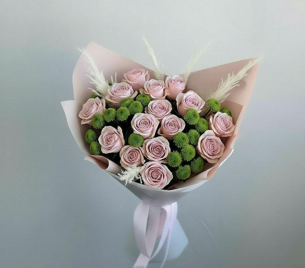 Букет цветов из: Розы и Хризантемы в Песках Воронежской области