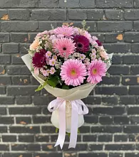 Букет цветов из:  Герберы и Хризантемы в Песках Воронежской области