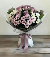 Букет цветов из:  Хризантемы и Розы в Песках Воронежской области
