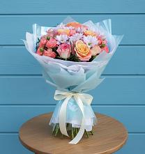 Букет цветов из:  Хризантемы и Розы в Песках Воронежской области