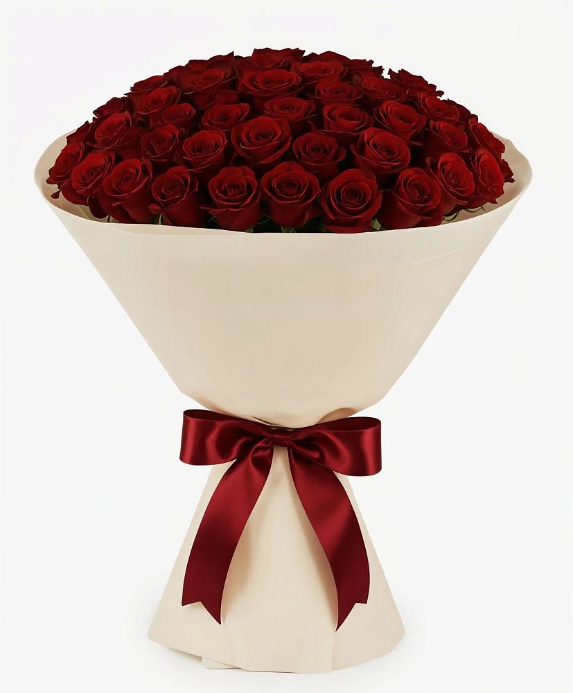 Букет 101 Бордовая роза Блэк Бакарра в Песках Воронежской области