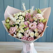 Букет цветов из:  Альстромерии и Розы в Песках Воронежской области