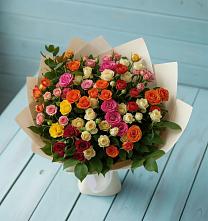 Букет Микс из разноцветных кустовых роз #REPLACE_PRED# Песках Воронежской области